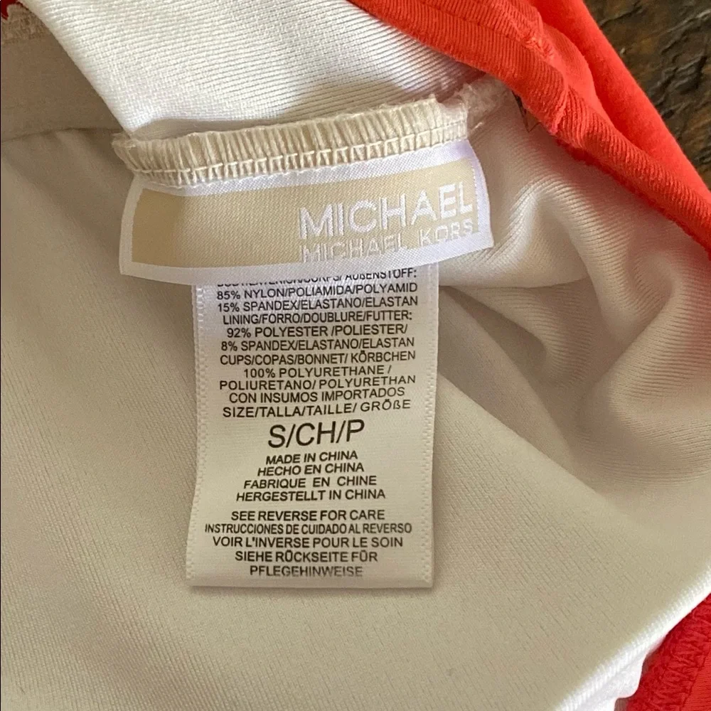 Michael Kors MK Charm Logo Orange Halter Tankini Swimsuit 2pc Set - Picture 13 of 13